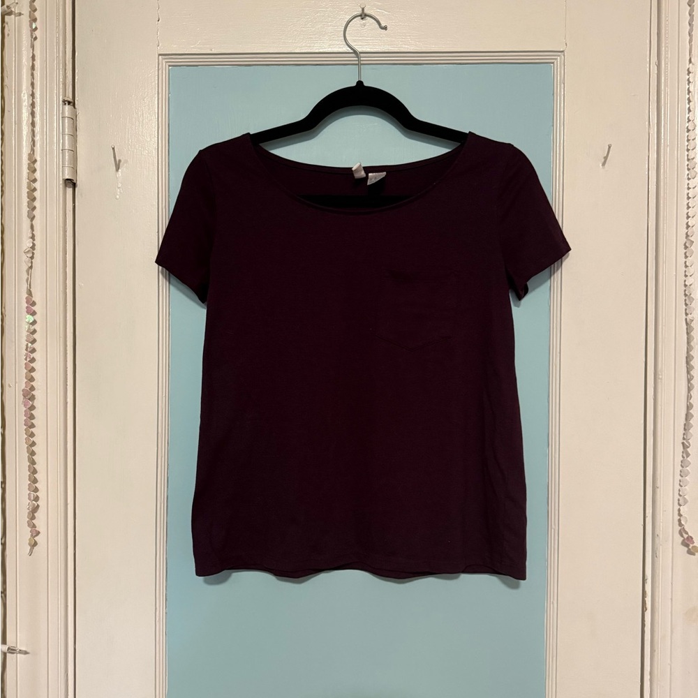 H&M Dark Purple Short Sleeve Tee